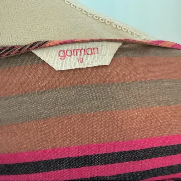 ✨ GORMAN Australian Striped Cotton Silk Button Front Blouse Size 10 ✨ - Picture 8 of 13